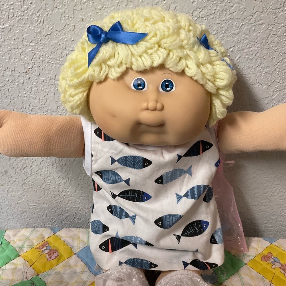 Vintage Cabbage Patch Kid Girl HTF HM#14 Lemon Loops Blue Eyes 1986